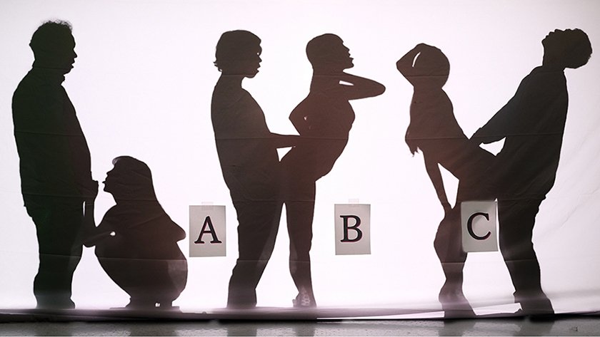 素人カップリング シルエットで彼女交換1枚目