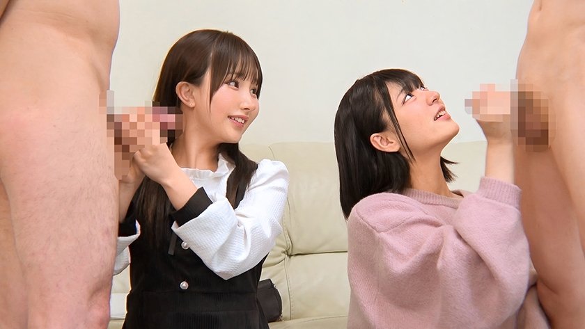 仲良し女子大生が制限時間以内におちんちん2本同時に射精させないと出られない密室からの脱出に挑戦！心と手を合わせてシンクロ手コキで男をイカせろ！失敗したらその場でデカチン即ハメ連続中出し！6枚目