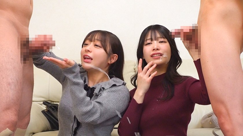 仲良し女子大生が制限時間以内におちんちん2本同時に射精させないと出られない密室からの脱出に挑戦！心と手を合わせてシンクロ手コキで男をイカせろ！失敗したらその場でデカチン即ハメ連続中出し！13枚目