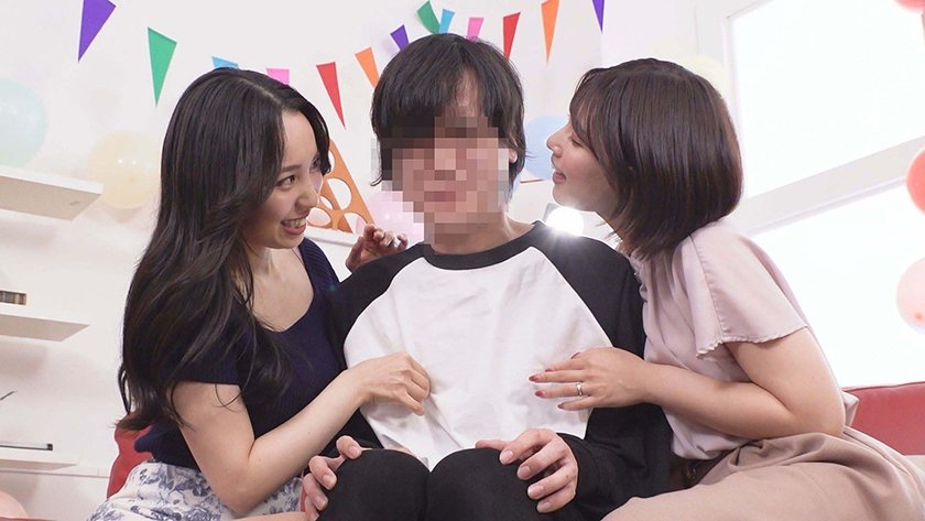素人参加型モニタリング！ママ友同士の逆3P筆おろしゲーム りえ&ふじ1枚目