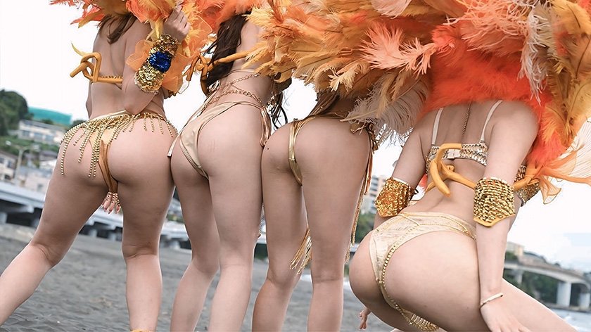 サンバ部美尻強化合宿！発情ビキニ尻の白濁ザーメンまみれ腰フリ大特訓！ 椿りか 望月りんね 天羽りりか 小野寺舞7枚目