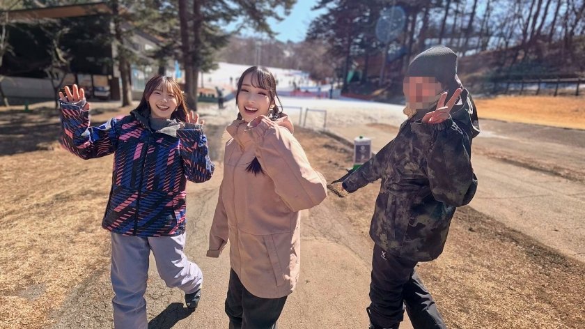 つむぐちゃん&みのりちゃん 私をスノボに連れてって大学生、春休みSEX スノボ女子と雪山乱交パーティ映像1枚目