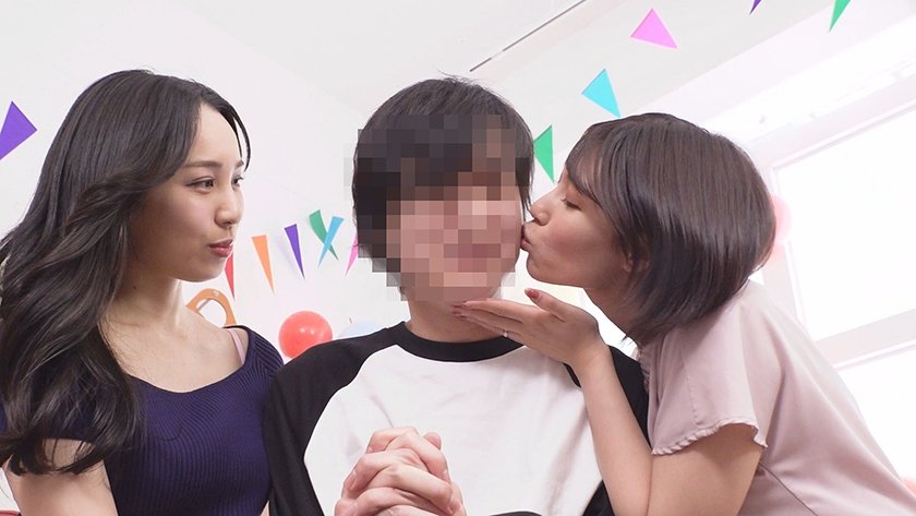 素人参加型モニタリング！ママ友同士の逆3P筆おろしゲーム！1枚目