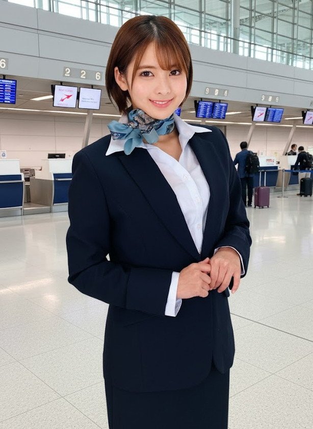 大手航空会社のキャビンアテンダントと童貞君が黒パンスト直穿き素股で超発情！？黒パンスト越しの童貞デカチン先っぽ3cm挿入！敏感なオマ○コの入り口をグリグリされて奥まで挿れて欲しくなっちゃったCAさんが生ズボッ筆おろし//優しくも腰振るガニ股騎乗位で連続仰け反りイキ！！ かんなさん さつきさん1枚目