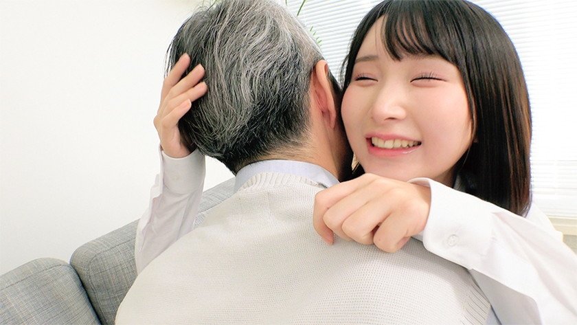 【バブみ深すぎ×ギャップ萌え×年の差生セックス】まだ19才の可愛すぎる制服美少女がおじさんと激甘授乳手コキプレイ ゆいたんとかなたん5枚目