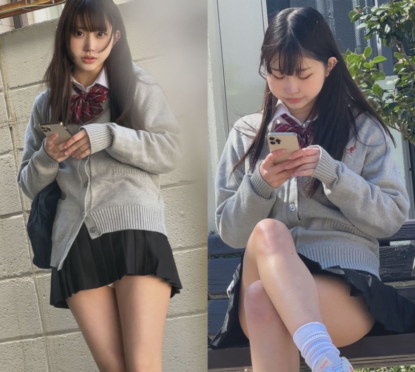街中ミニスカ観察 パンティワカメちゃん状態の学生2名 TちゃんとAちゃん6枚目