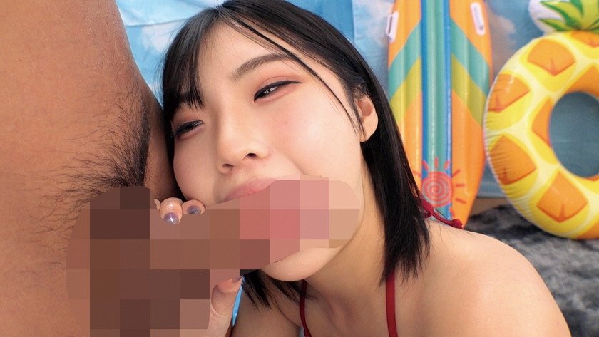 ビキニ姿が眩しい水着ギャルが【お口だけでコンドーム装着】 ノーハンドでデカチンを咥えた彼有りビキニギャルのオマ○コから恥ずかし汁が水着を越えて溢れ出す！！口の中でドンドン大きくなる極太ペニス…「下のお口にも入れてほしいかも(/ω\)」開放的なサマーGALはエチエチ欲しくなって何度も連発ナマ中出しSP//16枚目