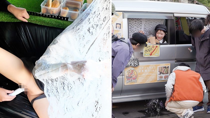 人気 AV 女優が挑戦！イカサレ屋台の中で 潮吹きながらホットドッグ売ってください！ 小野坂ゆいか 望月つぼみ11枚目