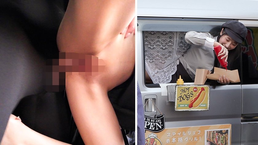 人気 AV 女優が挑戦！イカサレ屋台の中で 潮吹きながらホットドッグ売ってください！ 小野坂ゆいか 望月つぼみ12枚目