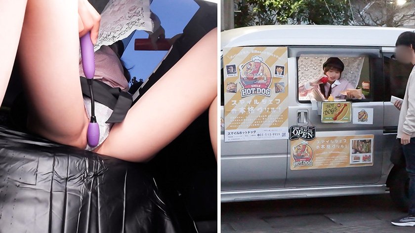 人気 AV 女優が挑戦！イカサレ屋台の中で 潮吹きながらホットドッグ売ってください！ 望月つぼみ1枚目