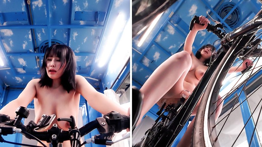 マジックミラー号×アクメ自転車 ママチャリ人妻限定  公衆の面前！？でイキまくるハリガタピストン大量潮吹き絶頂アクメ！！かほさん29歳1枚目