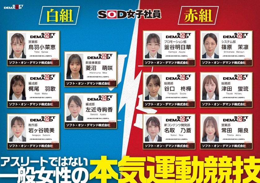 【特典版】SOD女子社員 2025年度ソフト・オン・デマンド運動会 男女総勢37名の社員合戦！ 鳥羽小菜恵 菱沼萌咲 梶尾羽歌 左近寺絢香 岩ヶ谷暁美1枚目
