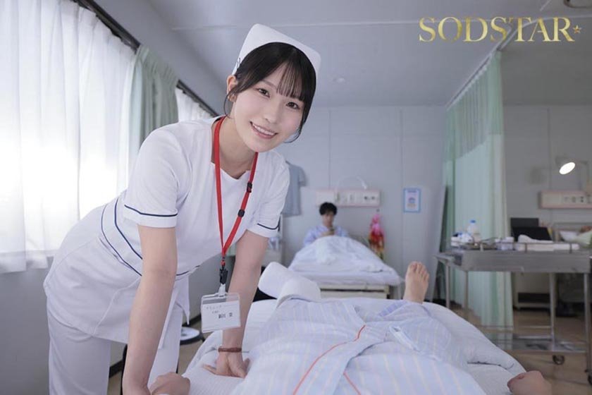 【完全主観】入院患者の性欲を360度全方位腰クネピストンで処理してくれる馬乗り騎乗位ナース 新川空14枚目
